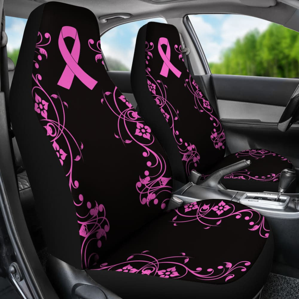 Themed Pink Ribbon Breast Cancer Car Seat Covers