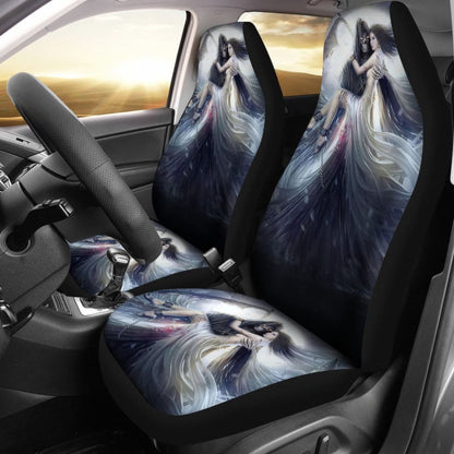 Awesome Gothic Grim Reaper Skull And Girl Car Seat Covers