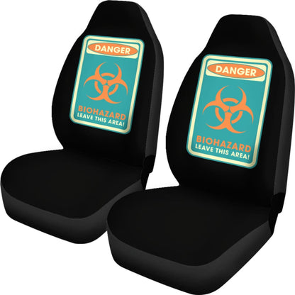 Danger Sign Biohazard Leave This Area Car Seat Covers Custom
