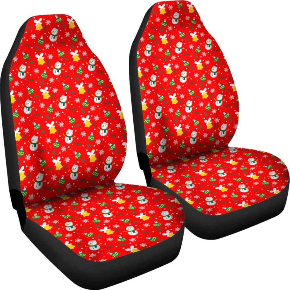 Car Seat Covers Cute Snowman Orange Themed