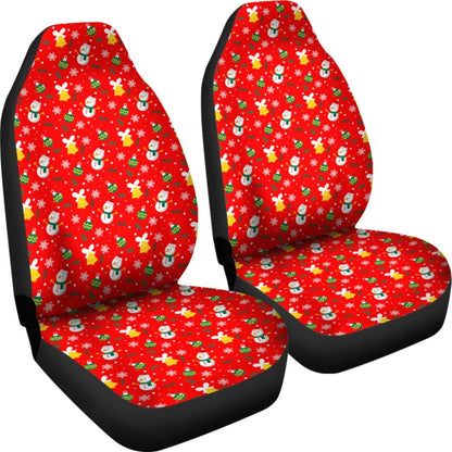 Car Seat Covers Cute Snowman Orange Themed
