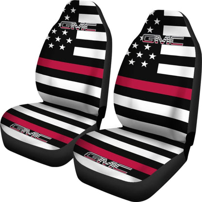 American Flag Car Seat Covers With Thin Red Line Mix GMC