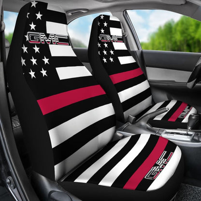 American Flag Car Seat Covers With Thin Red Line Mix GMC