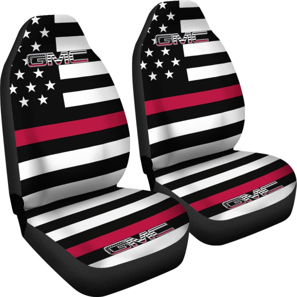 American Flag Car Seat Covers With Thin Red Line Mix GMC