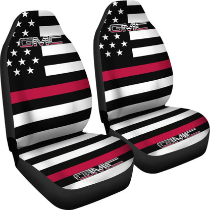 American Flag Car Seat Covers With Thin Red Line Mix GMC