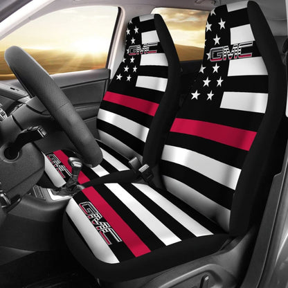 American Flag Car Seat Covers With Thin Red Line Mix GMC