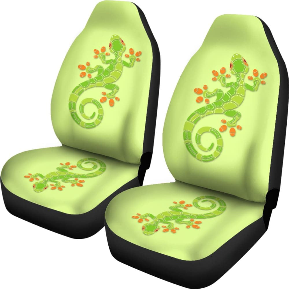 Pattern Print Green Lizard Car Seat Covers