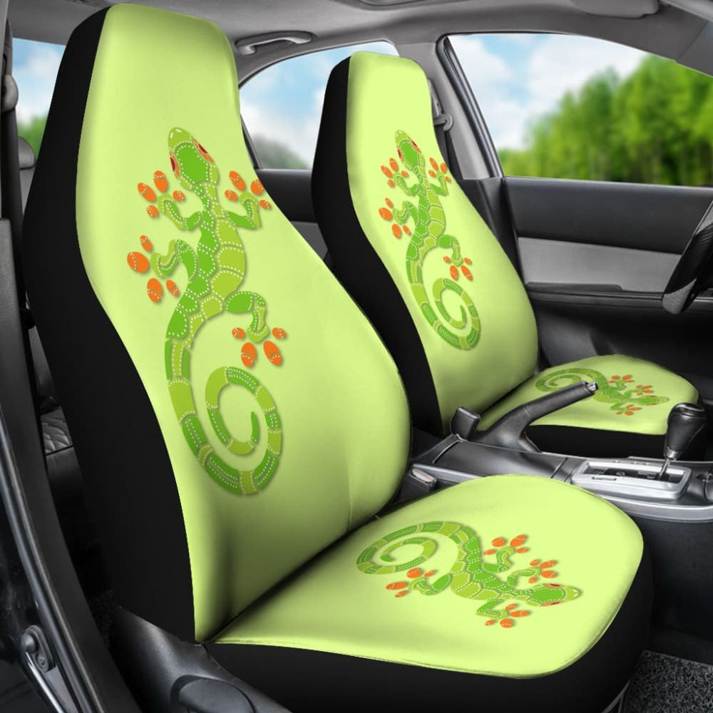 Pattern Print Green Lizard Car Seat Covers
