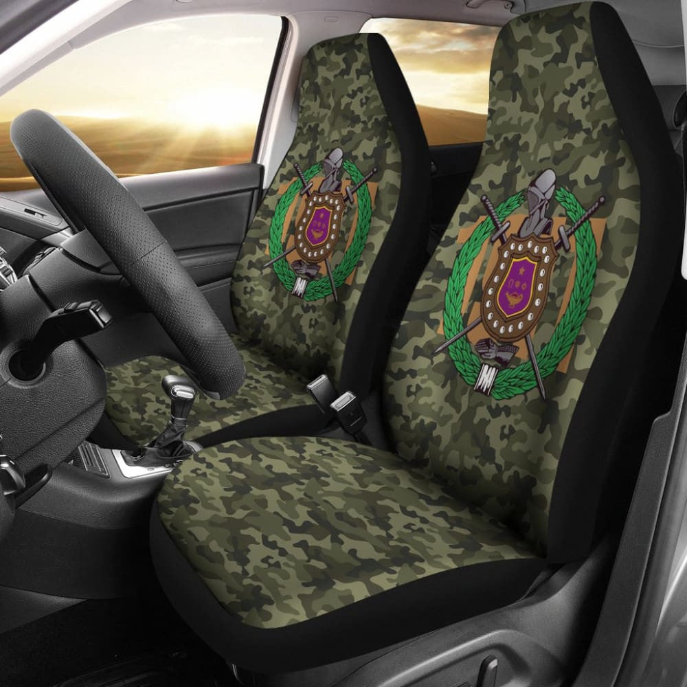 Classic Green Camouflage Omega Psi Phi Car Seat Covers