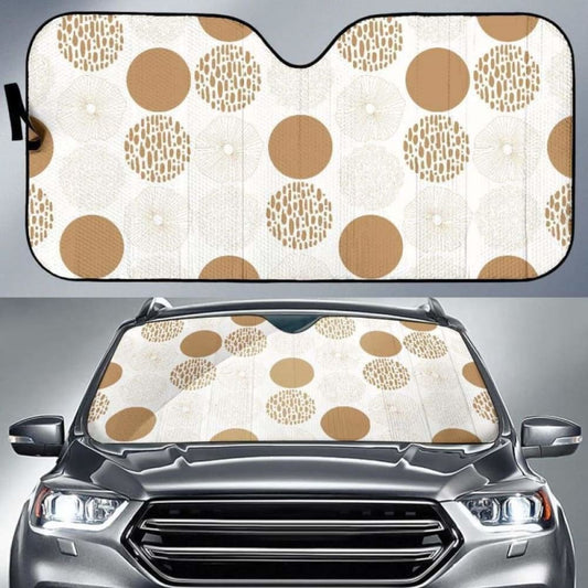 Gold Texture Mushroom Pattern Car Auto Sun Shades