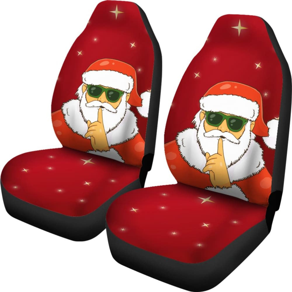 Christmas Decorative Car Seat Covers Santa Claus Be Quiet Sign Design