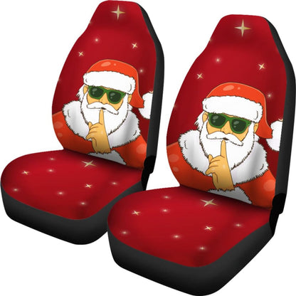 Christmas Decorative Car Seat Covers Santa Claus Be Quiet Sign Design