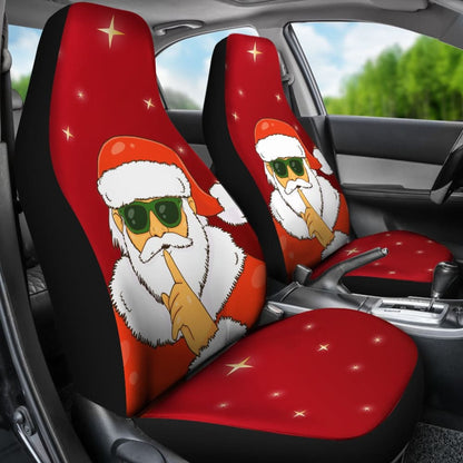 Christmas Decorative Car Seat Covers Santa Claus Be Quiet Sign Design