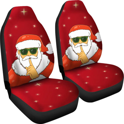 Christmas Decorative Car Seat Covers Santa Claus Be Quiet Sign Design