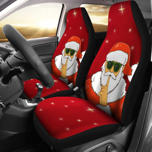 Christmas Decorative Car Seat Covers Santa Claus Be Quiet Sign Design
