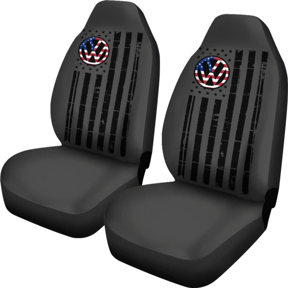Volkswagen Custom American Flag Design Printed Car Seat Covers