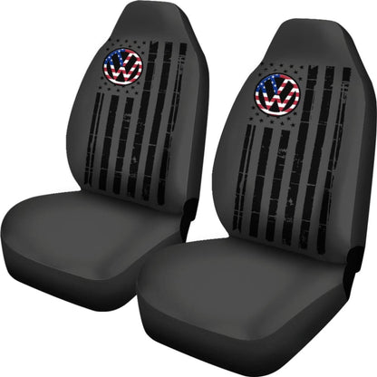 Volkswagen Custom American Flag Design Printed Car Seat Covers