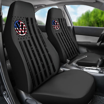 Volkswagen Custom American Flag Design Printed Car Seat Covers