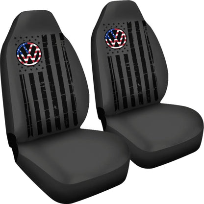 Volkswagen Custom American Flag Design Printed Car Seat Covers