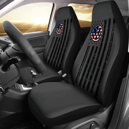 Volkswagen Custom American Flag Design Printed Car Seat Covers