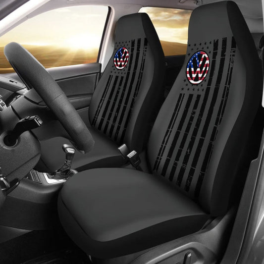 Volkswagen Custom American Flag Design Printed Car Seat Covers