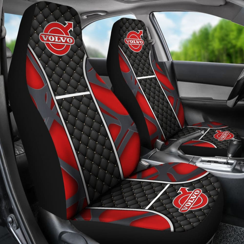 Amazing Volvo Black And Red Themed Printed Car Seat Covers
