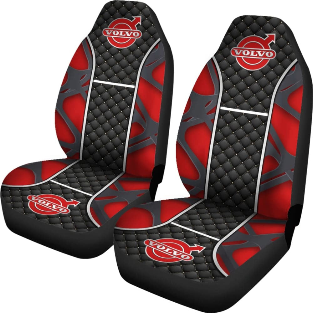 Amazing Volvo Black And Red Themed Printed Car Seat Covers