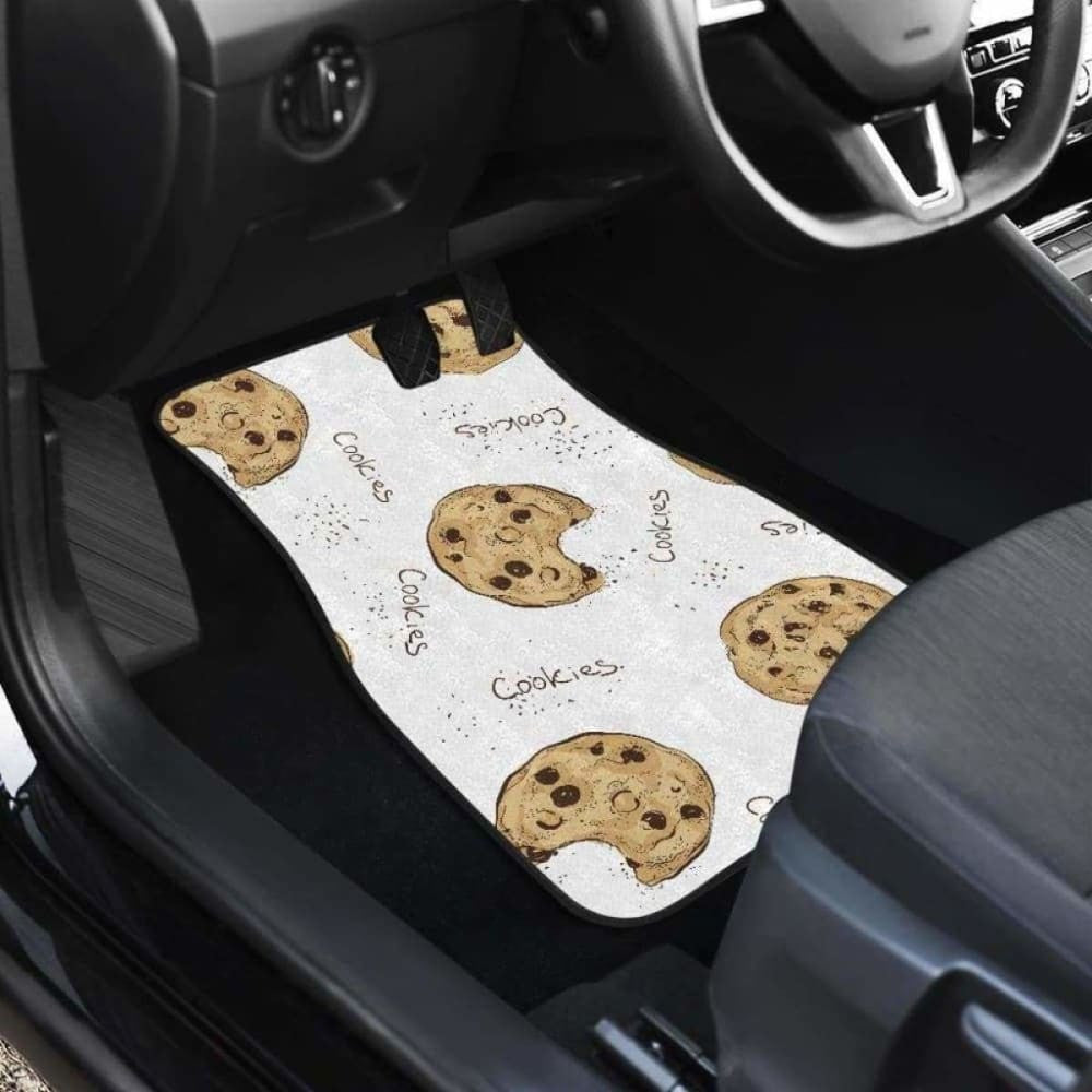 Sketch Style Cookie Pattern Front And Back Car Mats