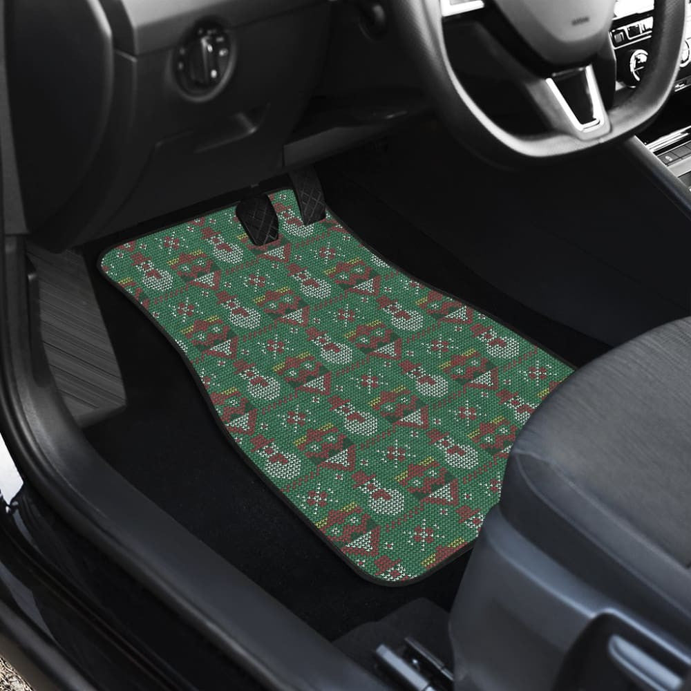 Amazing Green Ugly Christmas Snowman Pattern Car Floor Mats