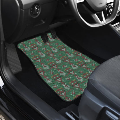 Amazing Green Ugly Christmas Snowman Pattern Car Floor Mats