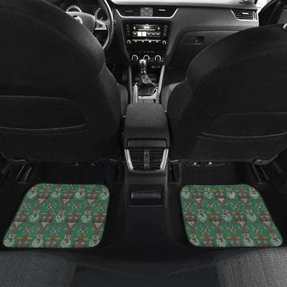 Amazing Green Ugly Christmas Snowman Pattern Car Floor Mats