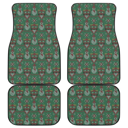 Amazing Green Ugly Christmas Snowman Pattern Car Floor Mats