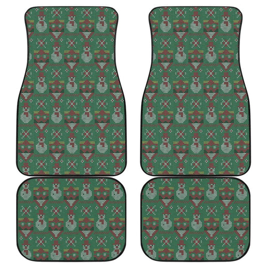 Amazing Green Ugly Christmas Snowman Pattern Car Floor Mats