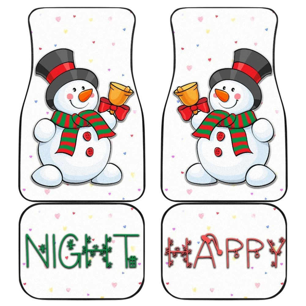 Christmas Happy Night Snowman Ring The Xmas Bell Car Floor Mats