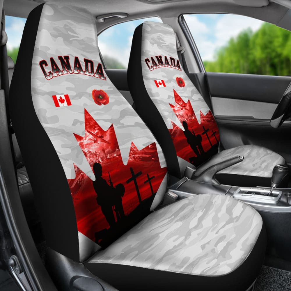 Canada Car Seat Covers Lest We Forget Remembrance Day Poppy