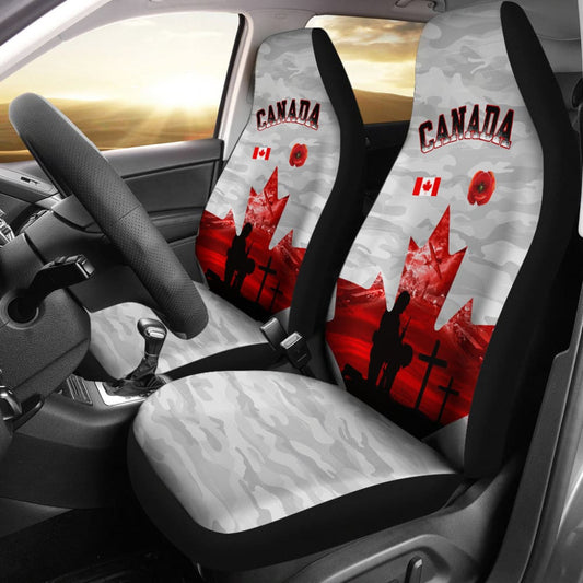 Canada Car Seat Covers Lest We Forget Remembrance Day Poppy
