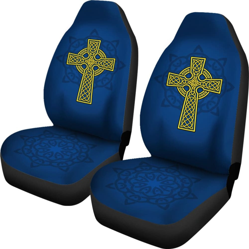 Amazing Yellow Celtic Cross Car Seat Covers
