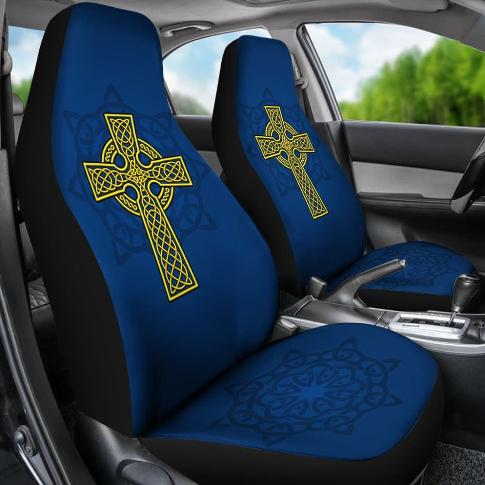 Amazing Yellow Celtic Cross Car Seat Covers