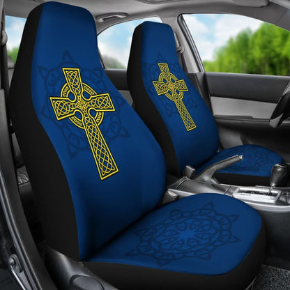 Amazing Yellow Celtic Cross Car Seat Covers