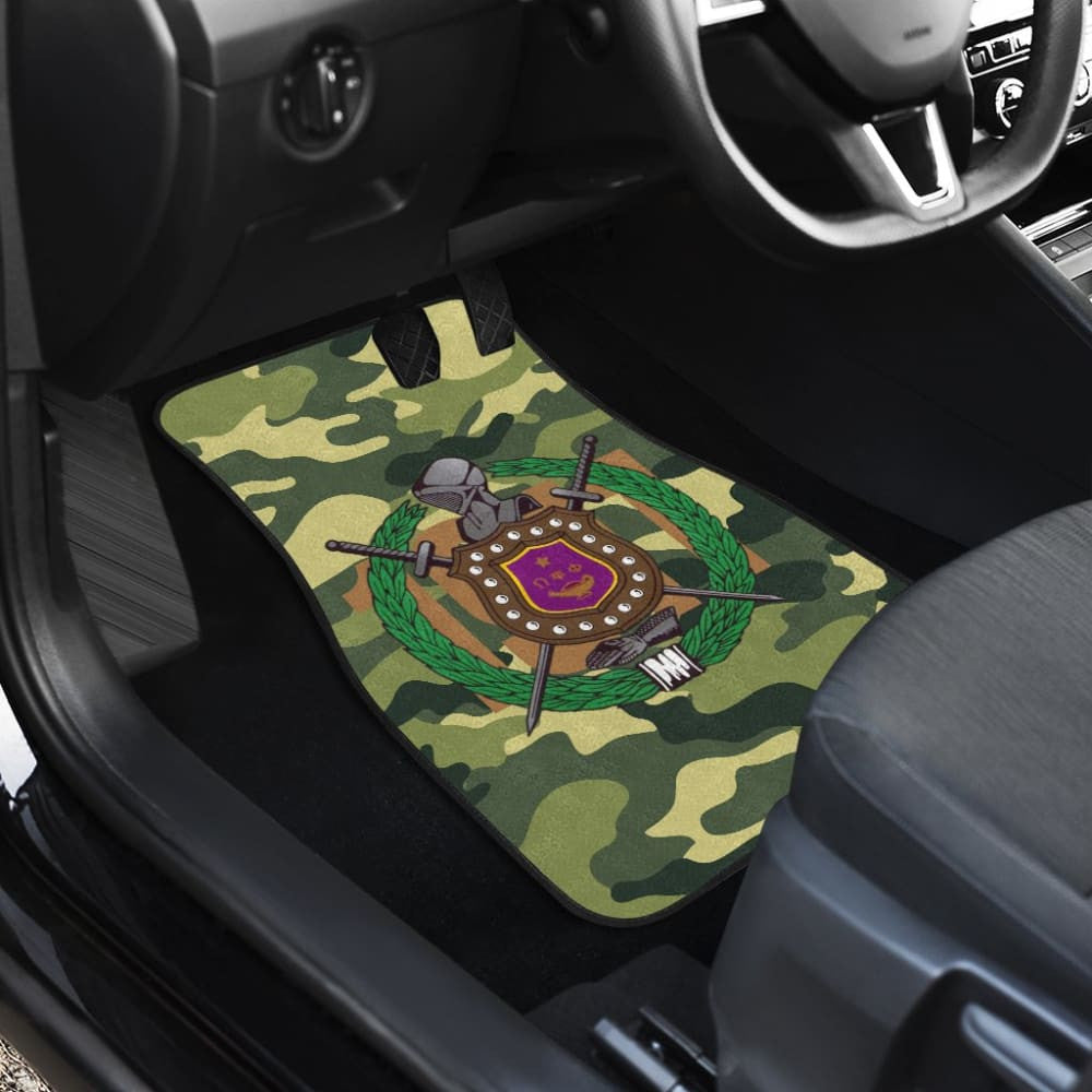 Amazing Green Camouflage Omega Psi Phi Car Floor Mats