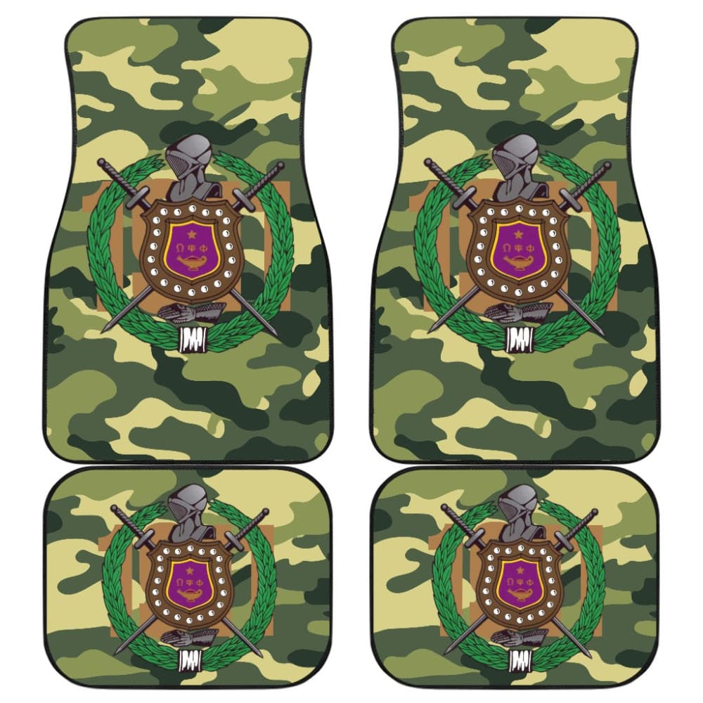 Amazing Green Camouflage Omega Psi Phi Car Floor Mats