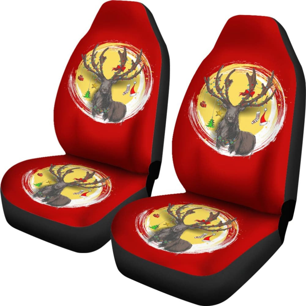 Reindeer And Christmas Decoration Items Car Seat Covers