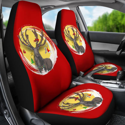 Reindeer And Christmas Decoration Items Car Seat Covers