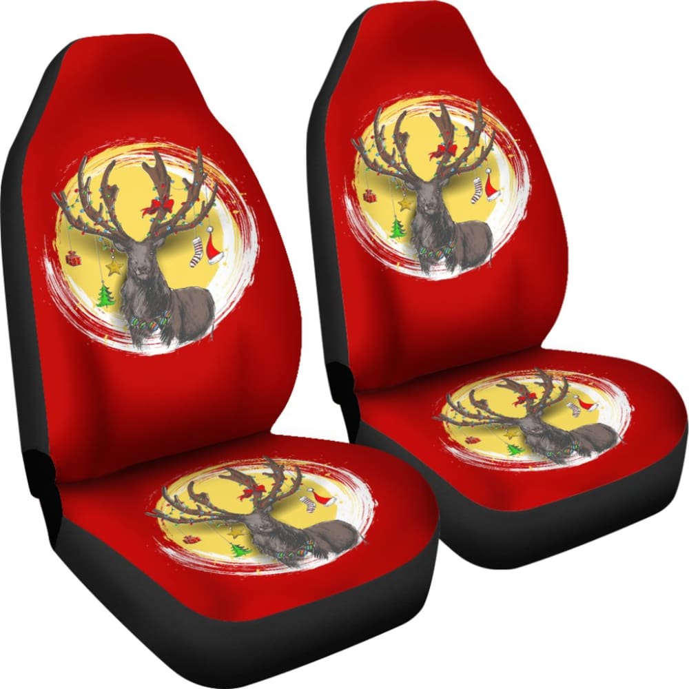 Reindeer And Christmas Decoration Items Car Seat Covers