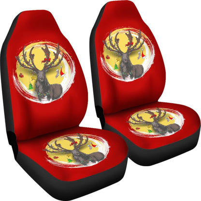 Reindeer And Christmas Decoration Items Car Seat Covers