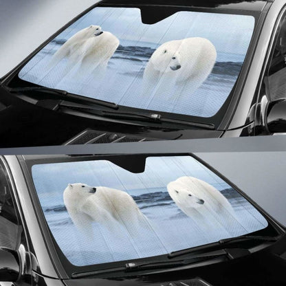 Polar Bear Print Car Sun Shade