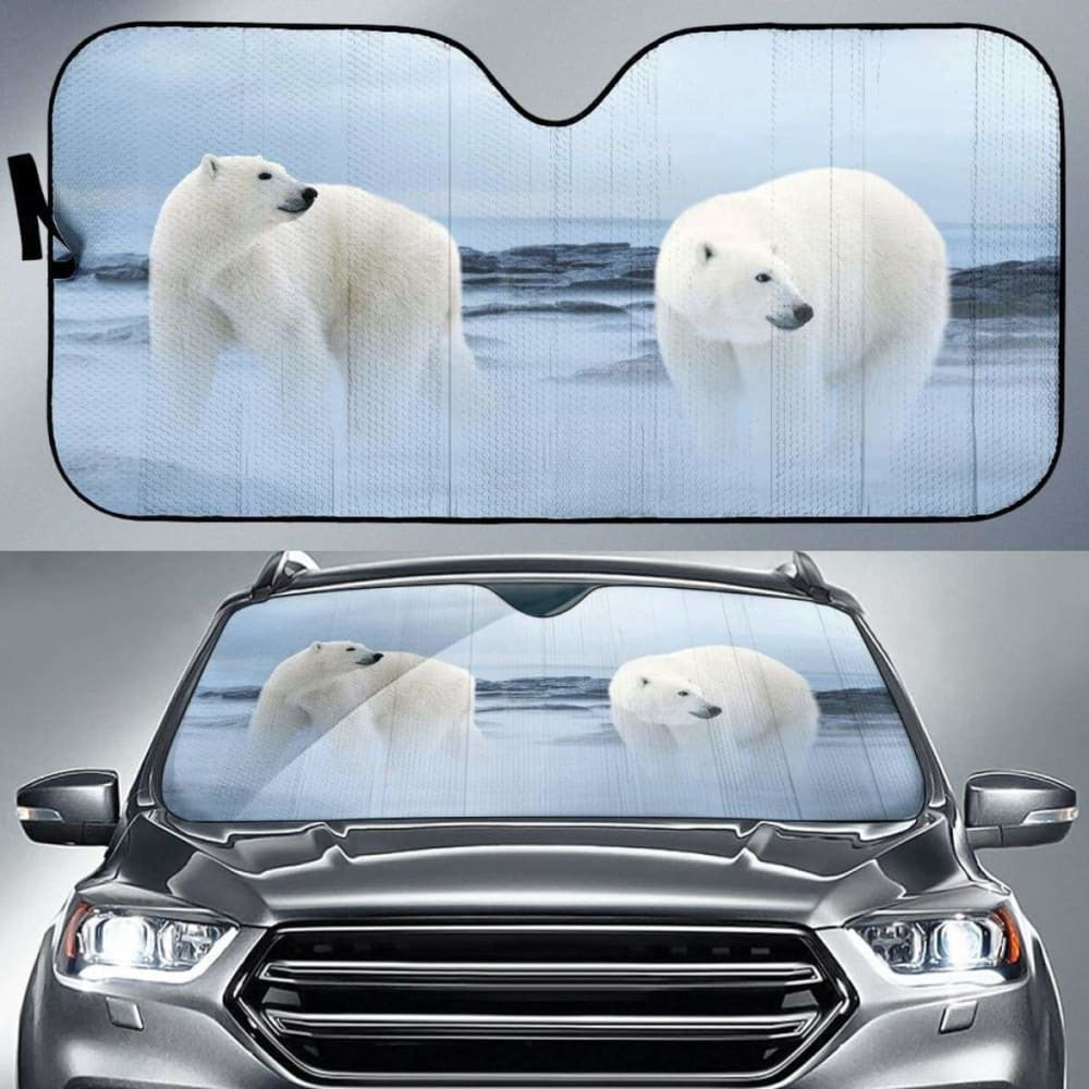 Polar Bear Print Car Sun Shade