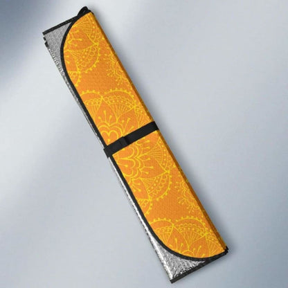 Orange Traditional Indian Element Pattern Car Auto Sun Shades