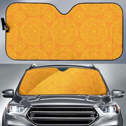 Orange Traditional Indian Element Pattern Car Auto Sun Shades