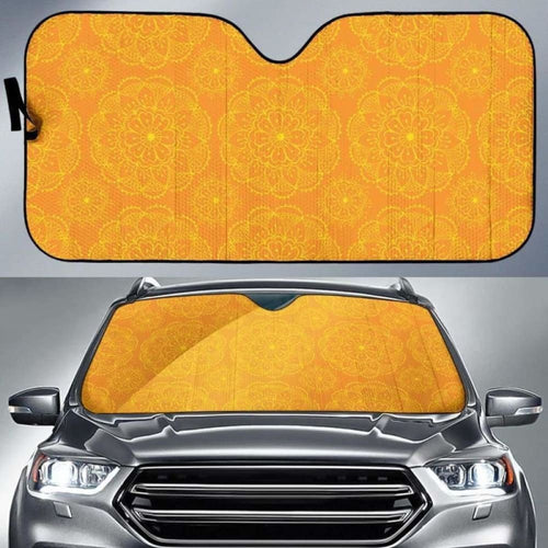 Orange Traditional Indian Element Pattern Car Auto Sun Shades